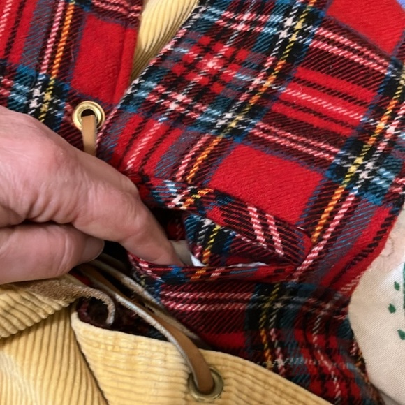 Vintage wool plaid and corduroy reversible lace up vest handmade 1960s vintage - Picture 7 of 8